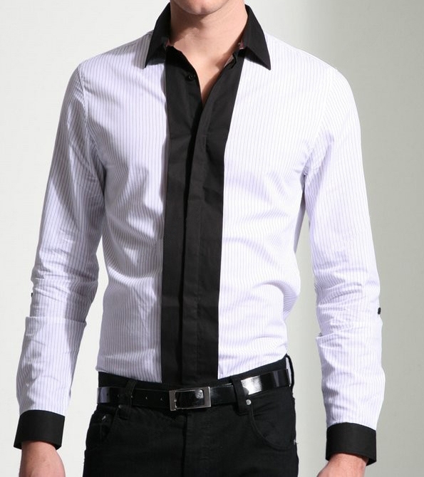 Buy black and white shirt mens - 52% OFF!